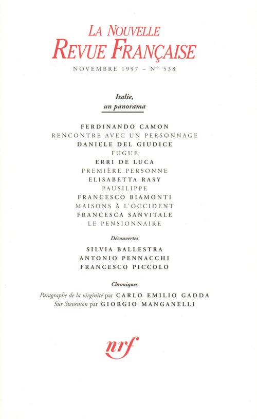 La Nouvelle Revue Française N° 538