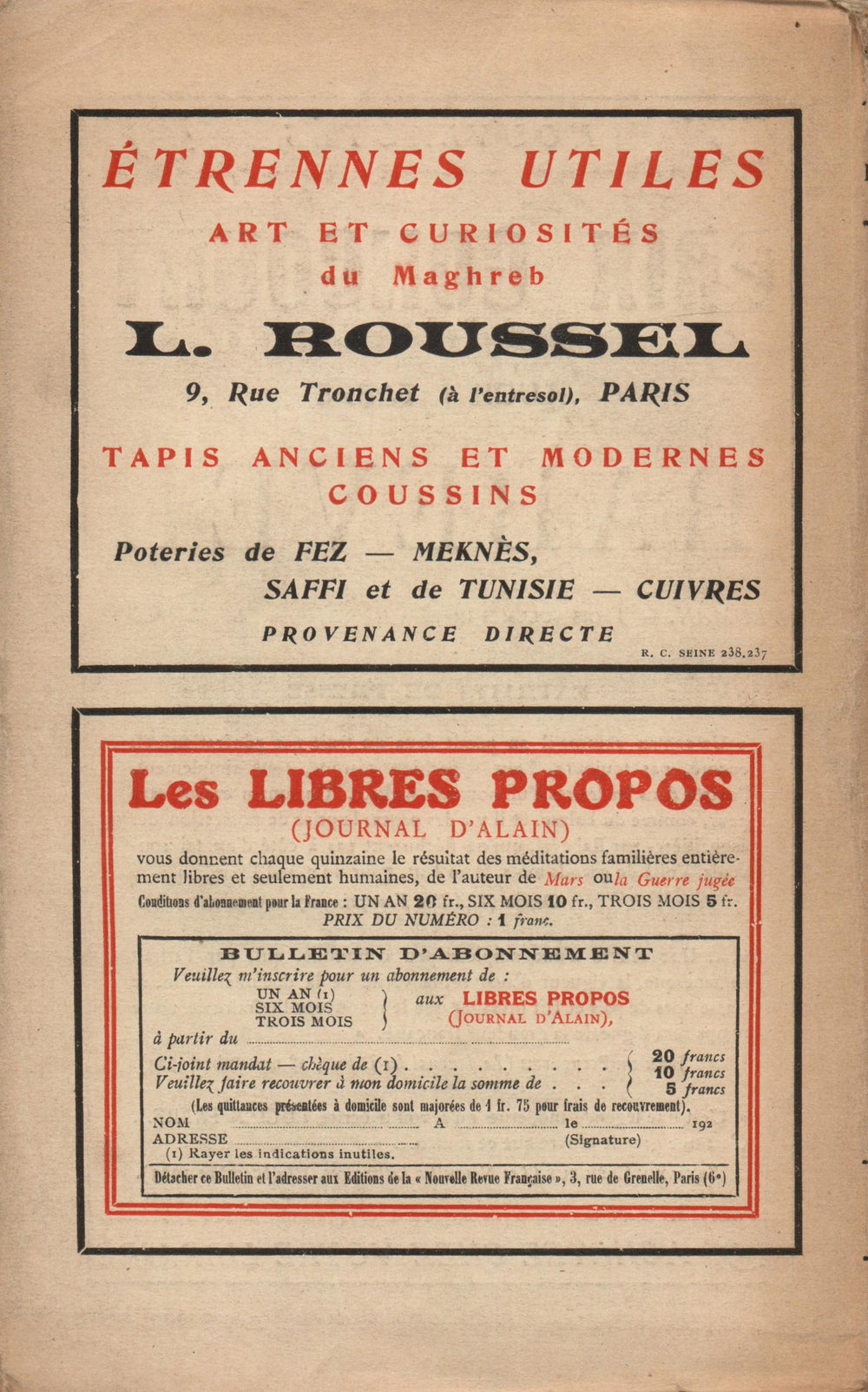 La Nouvelle Revue Française N' 125 (Février 1924)