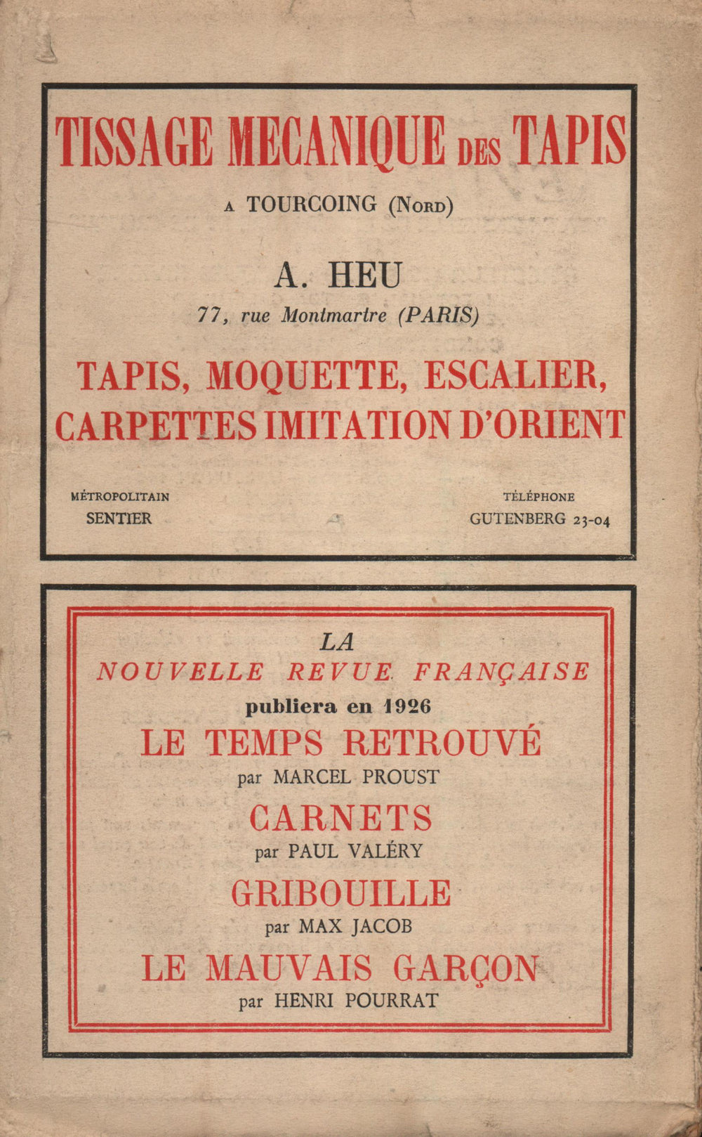 La Nouvelle Revue Française N' 148 (Janvier 1926)
