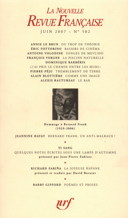 La Nouvelle Revue Française N° 582