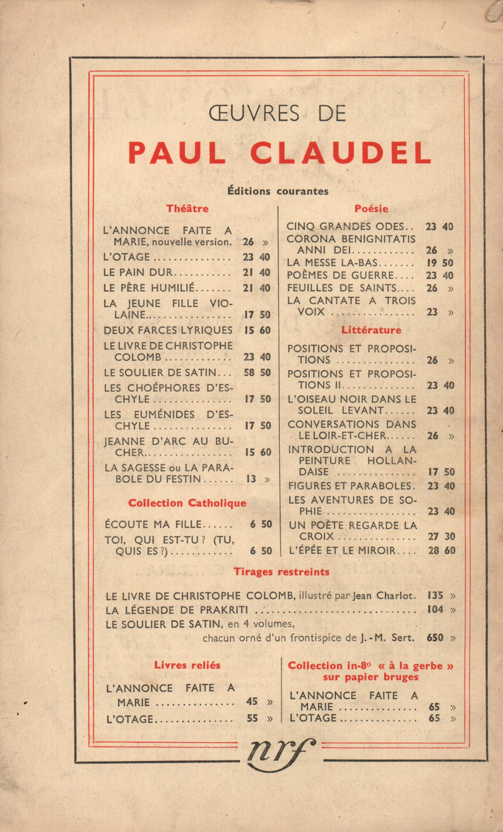 La Nouvelle Revue Française N' 329 (Juillet 1941)
