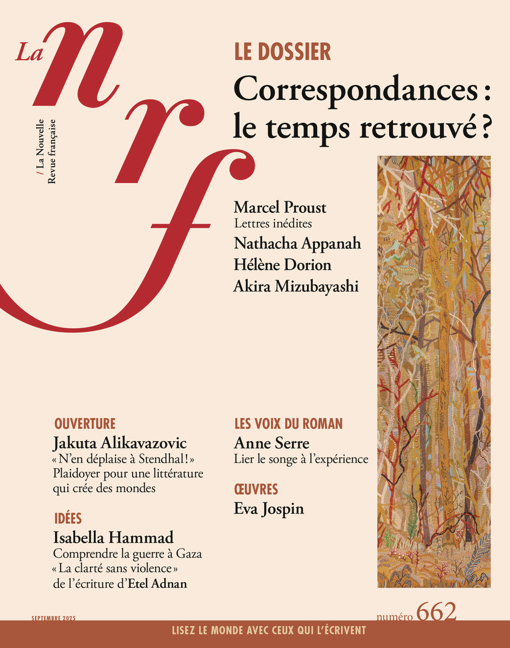 La Nouvelle Revue Française N° 662 (septembre 2025)