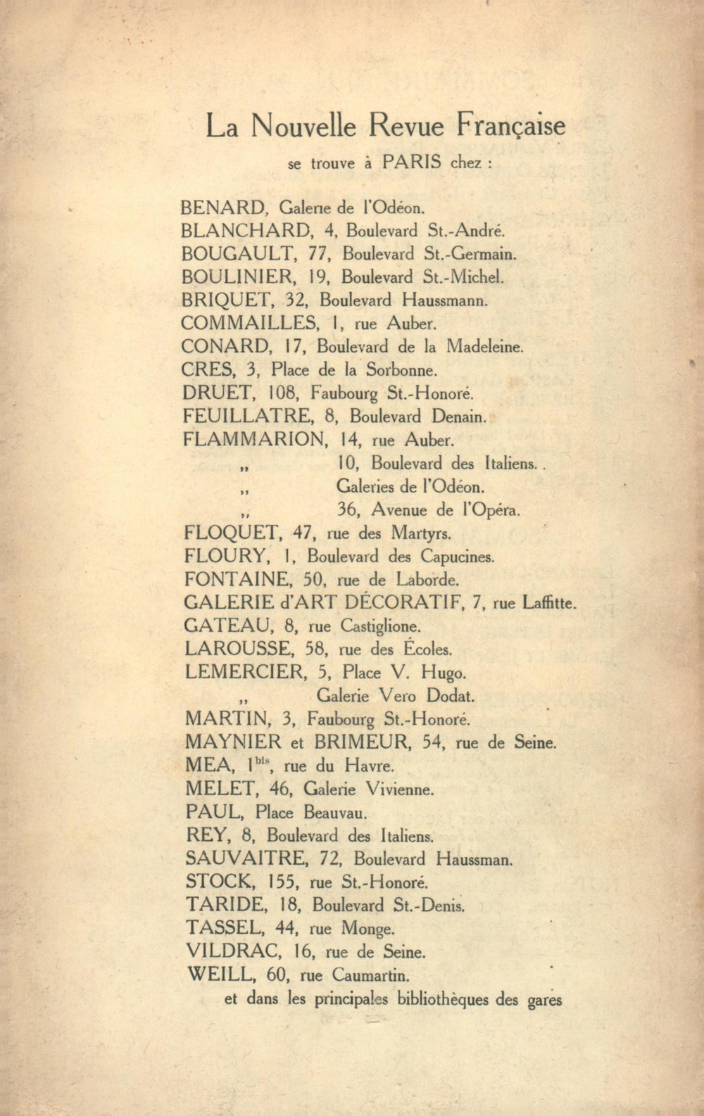 La Nouvelle Revue Française N' 40 (Avril 1912)
