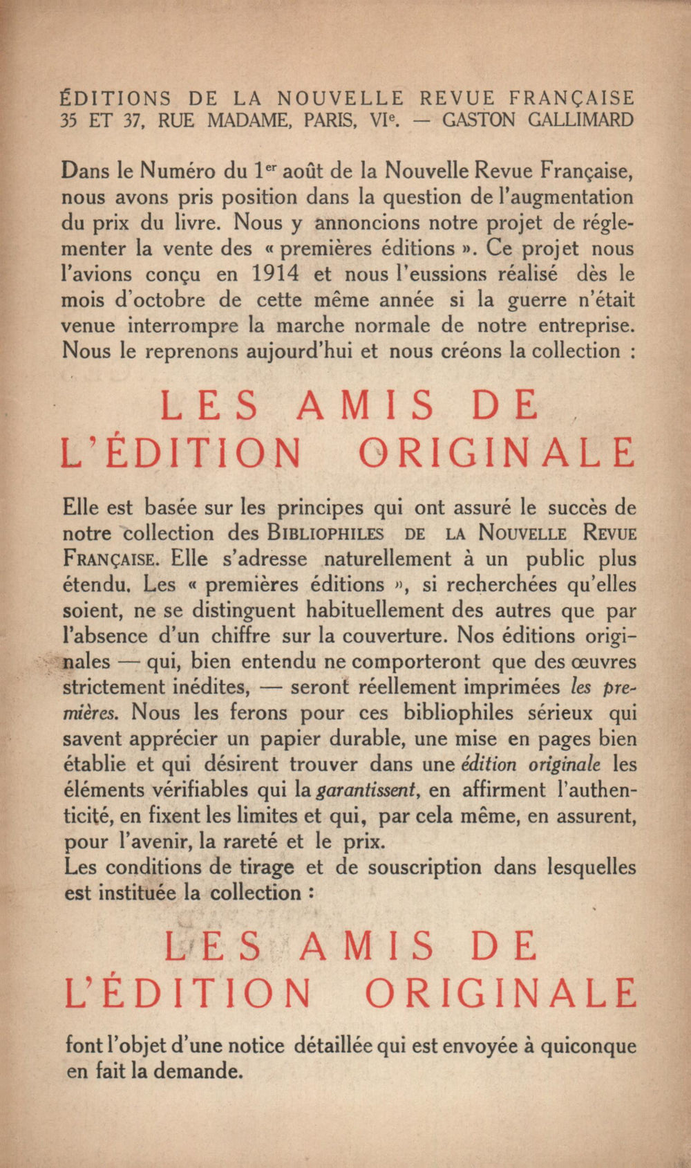 La Nouvelle Revue Française N' 72 (Septembre 1919)