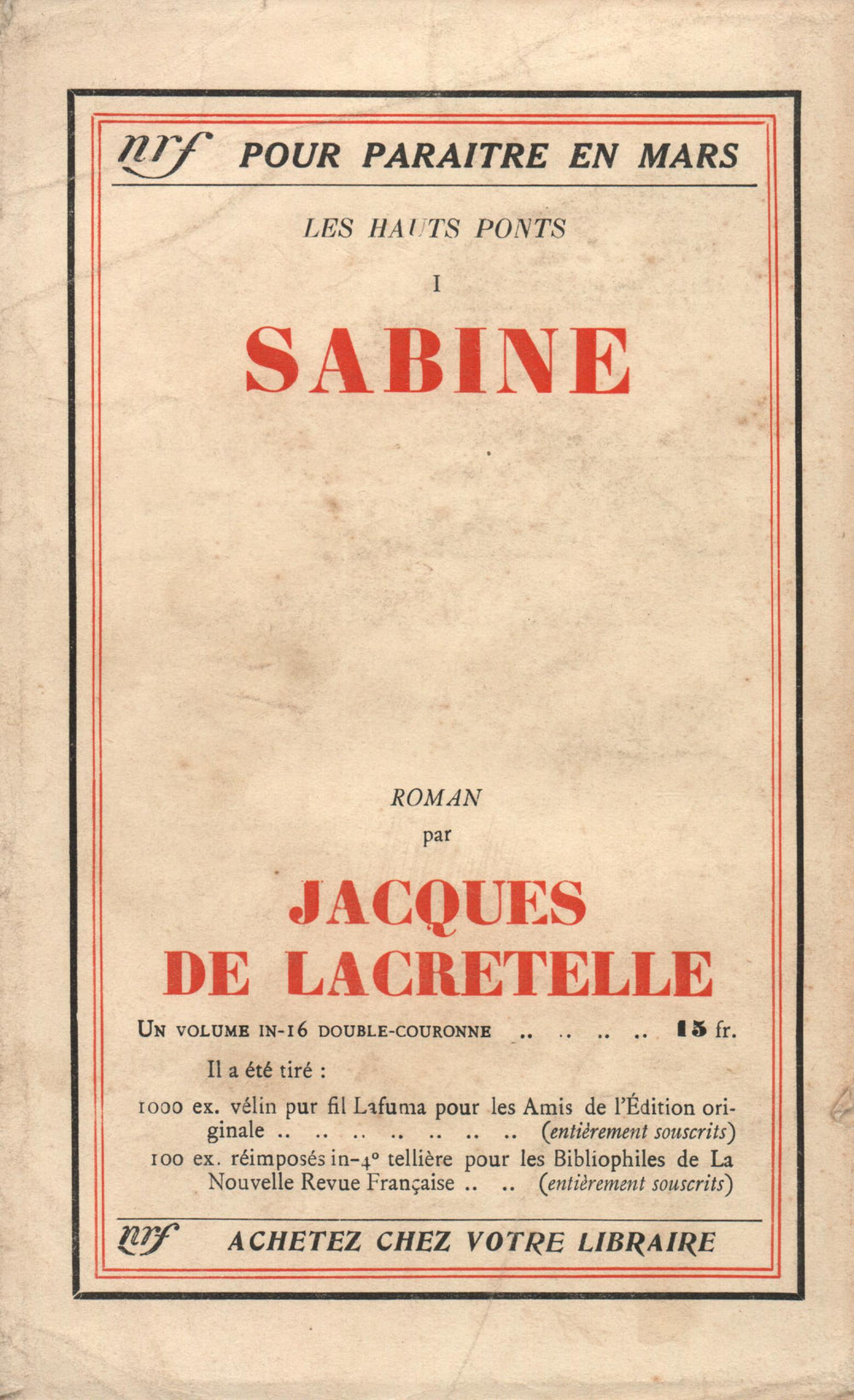 Hommage ŕ Goethe N° 222 (Mars 1932)