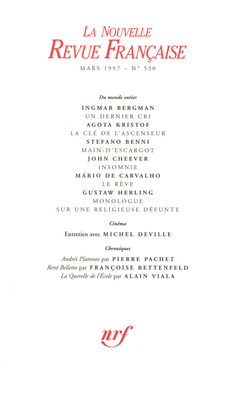 La Nouvelle Revue Française N° 530
