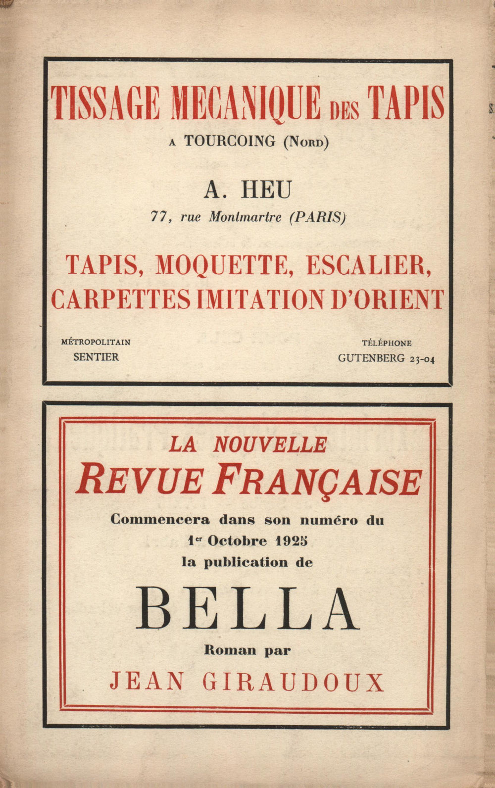 La Nouvelle Revue Française N' 144 (Septembre 1925)