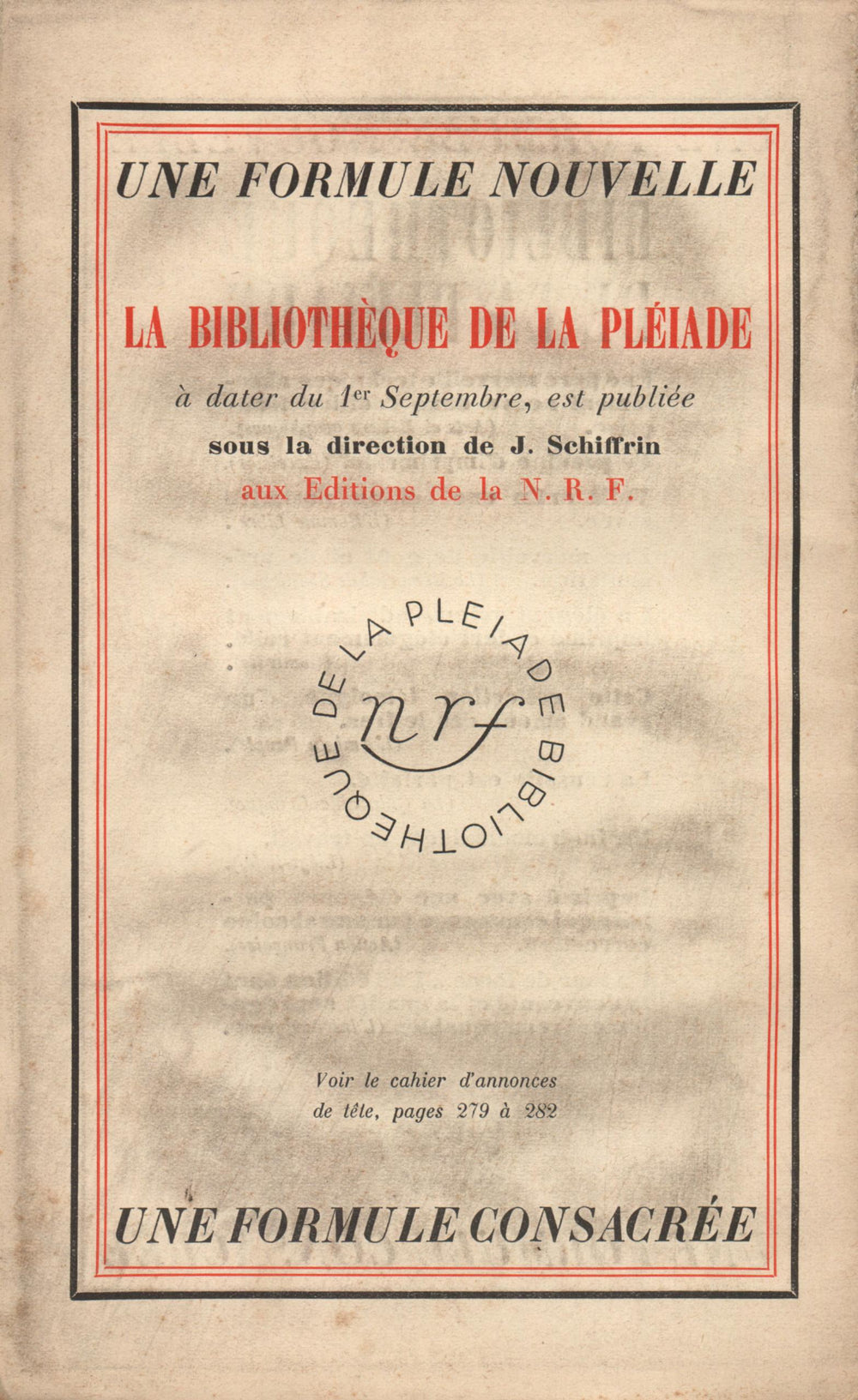 La Nouvelle Revue Française N° 240 (Septembre 1933)