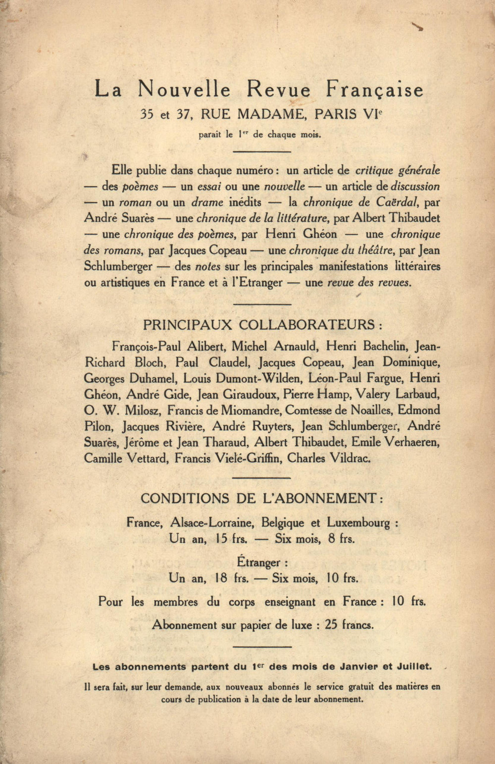 La Nouvelle Revue Française N' 49 (Janvier 1913)