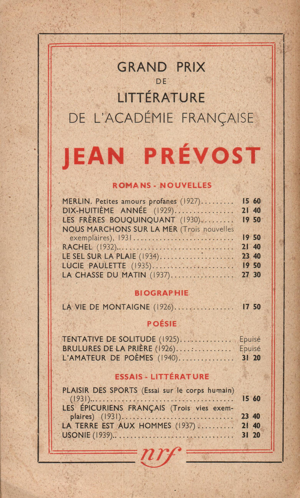 La Nouvelle Revue Française N' 352 (Juin 1943)