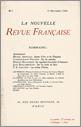 La Nouvelle Revue Française N' 1 (Novembre 1908)