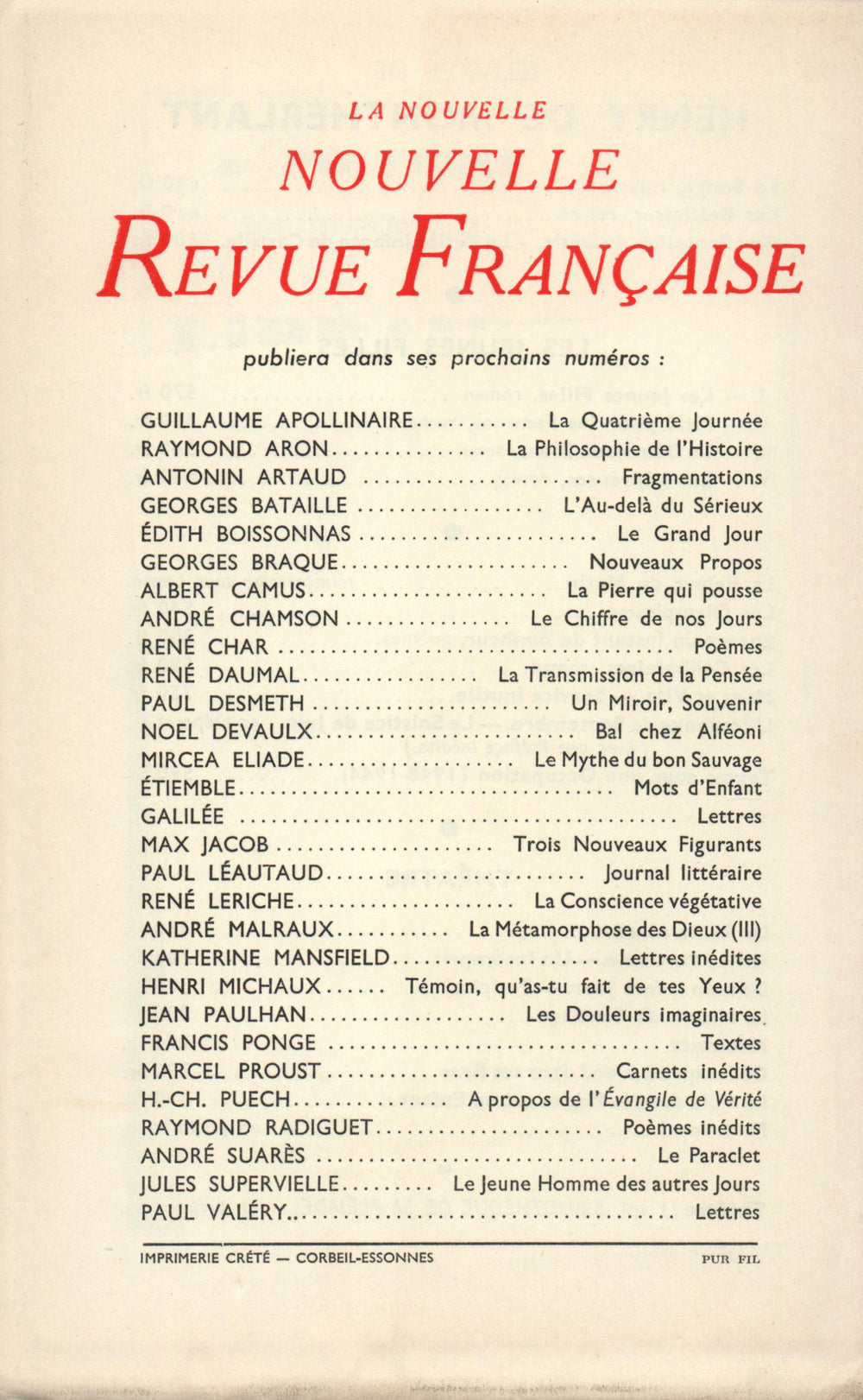 La Nouvelle Nouvelle Revue Française N' 18 (Juin 1954)