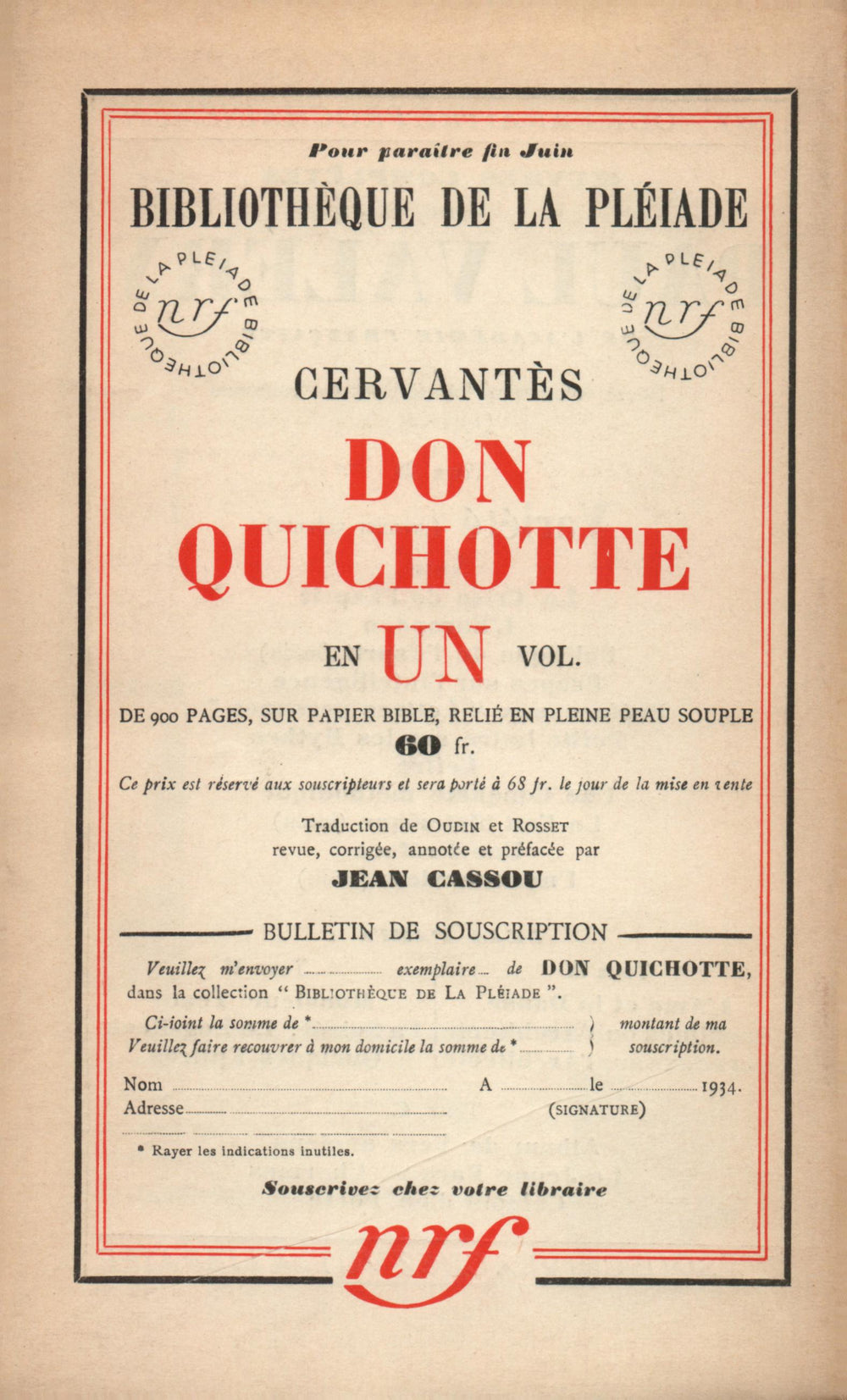 La Nouvelle Revue Française N° 249 (Juin 1934)