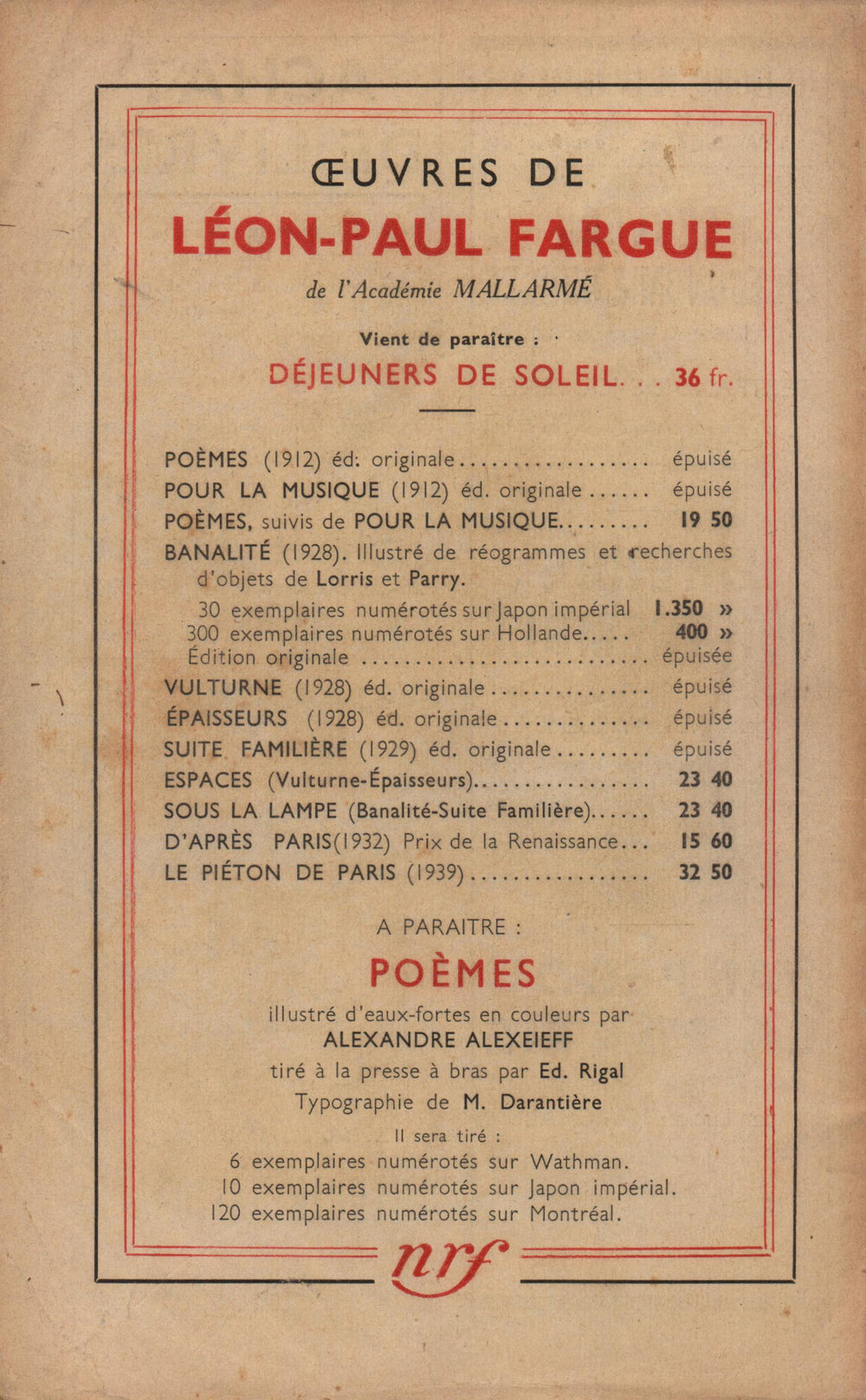La Nouvelle Revue Française N' 344 (Octobre 1942)