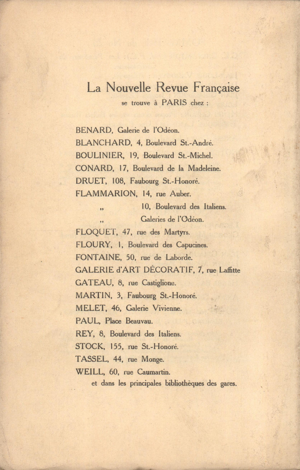 La Nouvelle Revue Française N' 22 (Octobre 1910)