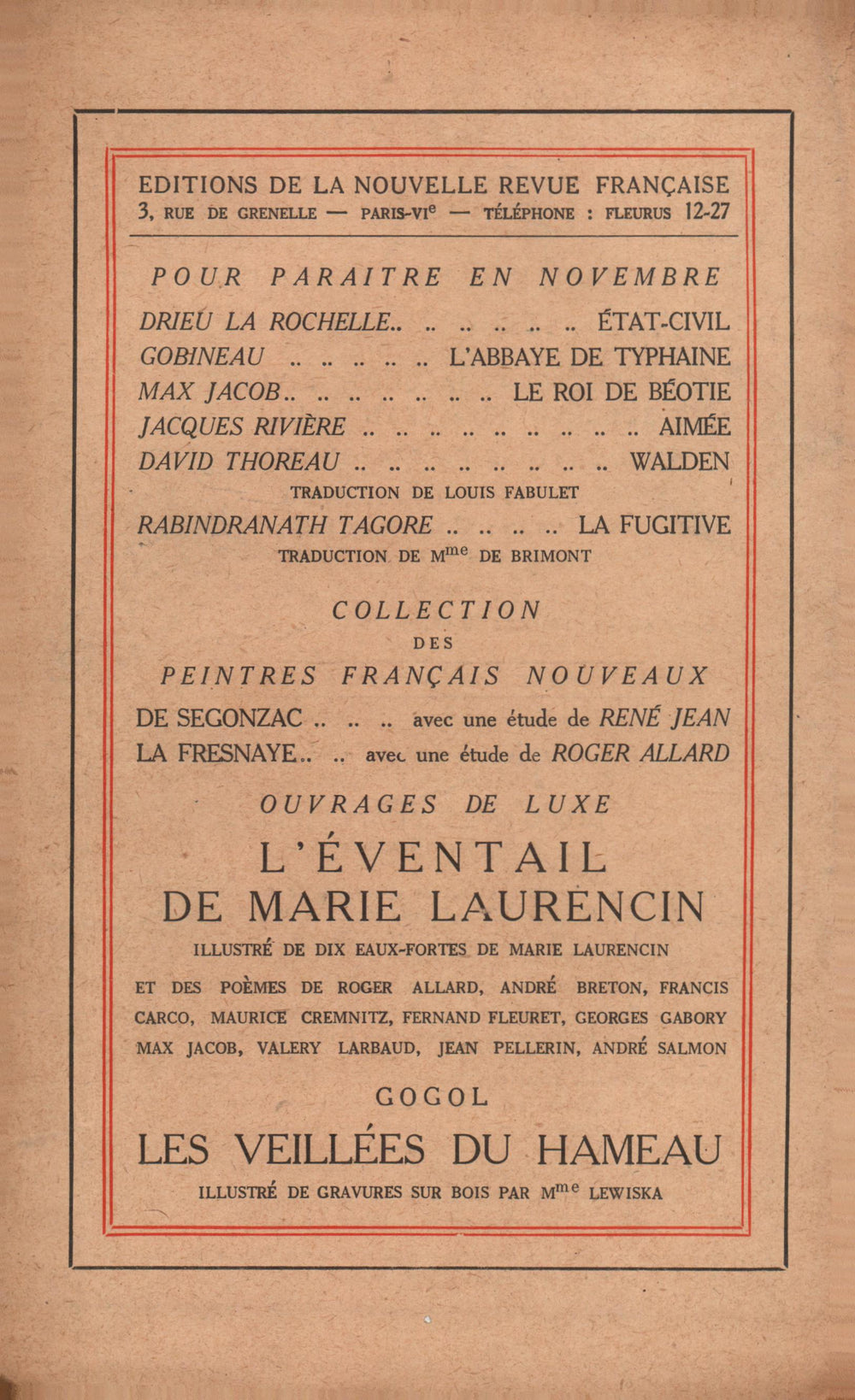La Nouvelle Revue Française N' 97 (Octobre 1921)