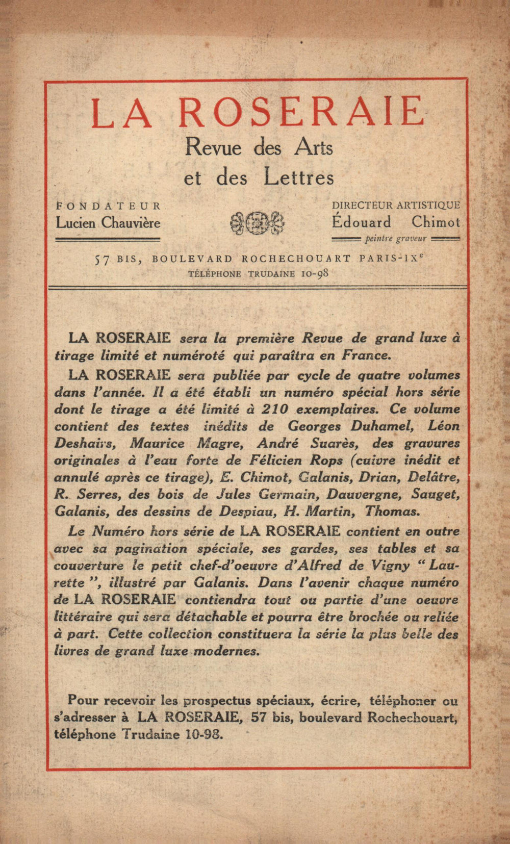 La Nouvelle Revue Française N' 101 (Février 1922)