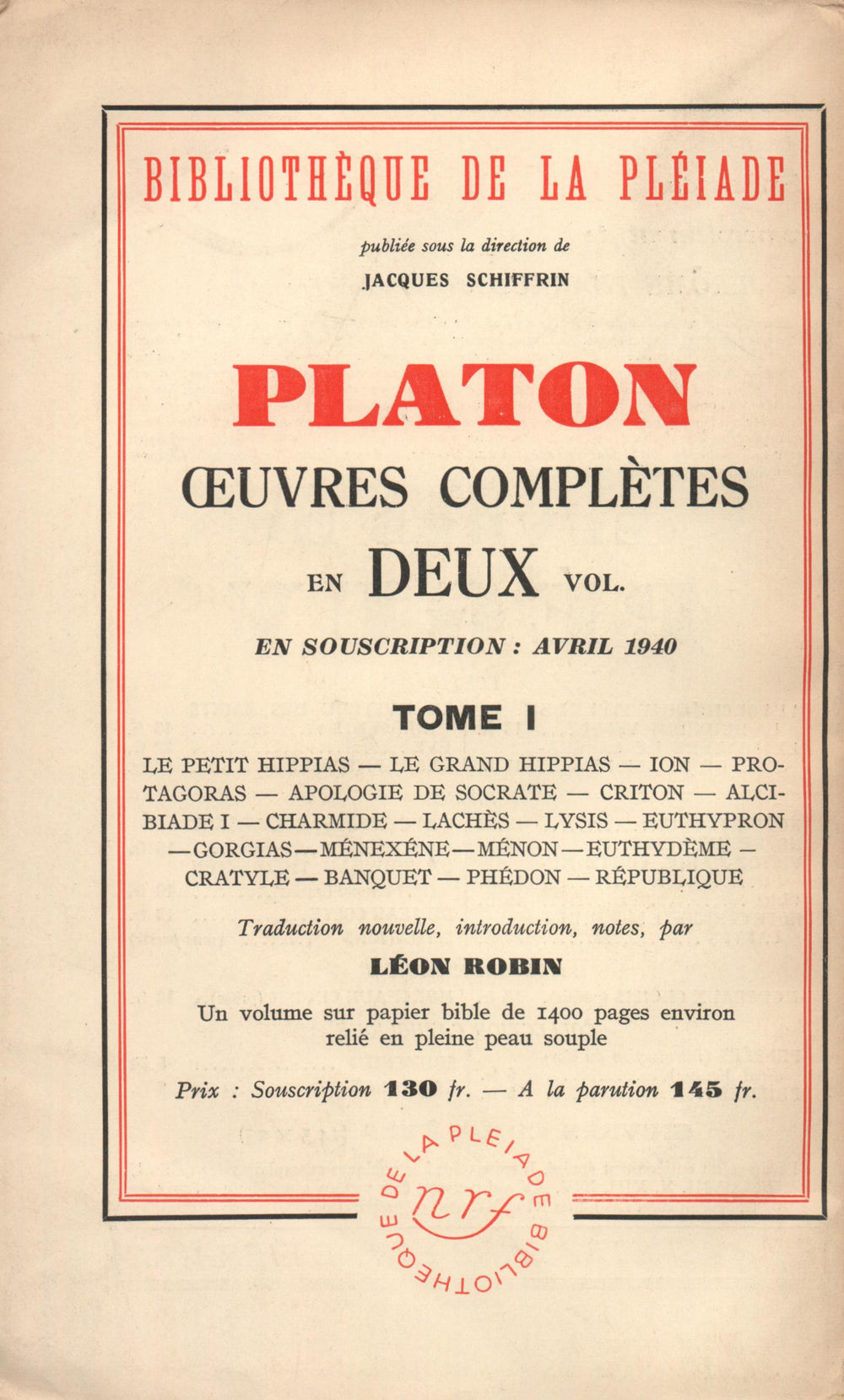 La Nouvelle Revue Française N' 318 (Mars 1940)