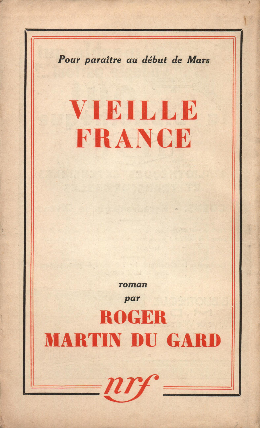 La Nouvelle Revue Française N° 234 (Mars 1933)