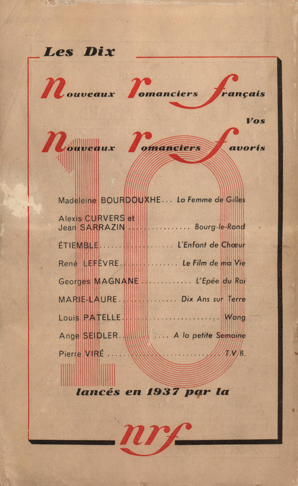 La Nouvelle Revue Française N° 292 (Janvier 1938)