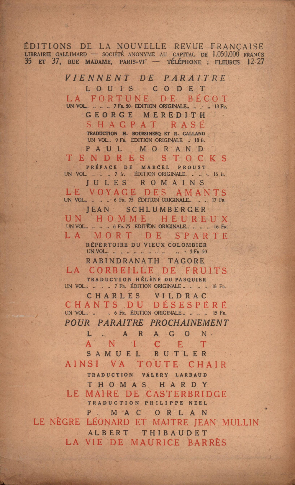 La Nouvelle Revue Française N' 90 (Mars 1921)