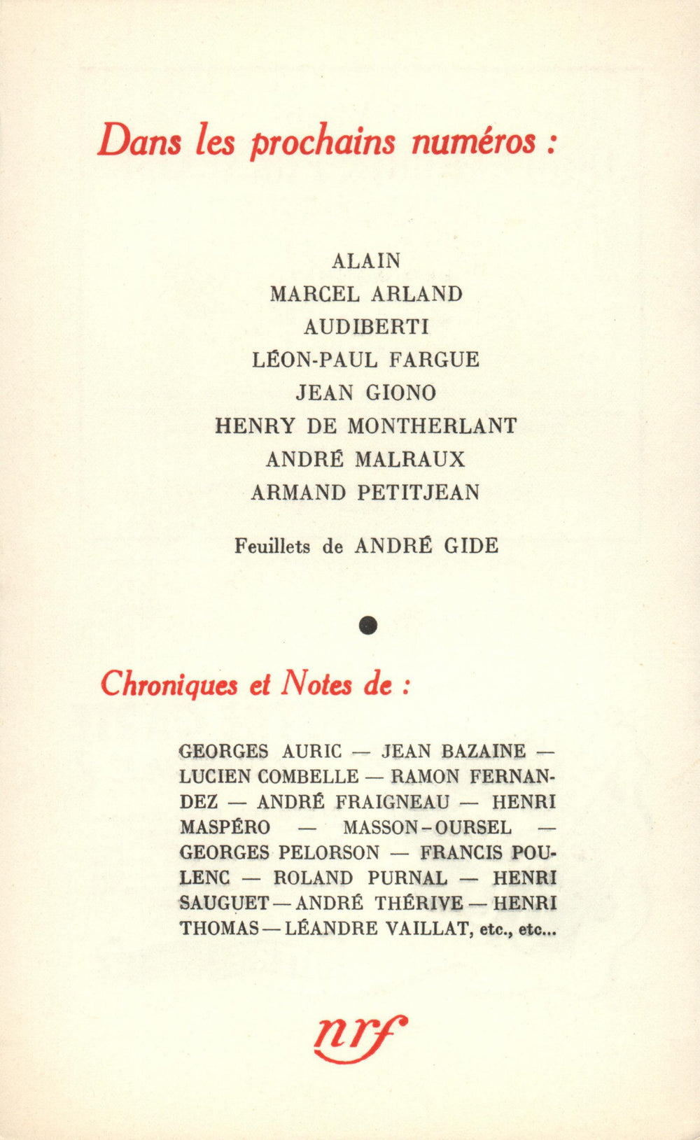 La Nouvelle Revue Française N' 325 (Mars 1941)