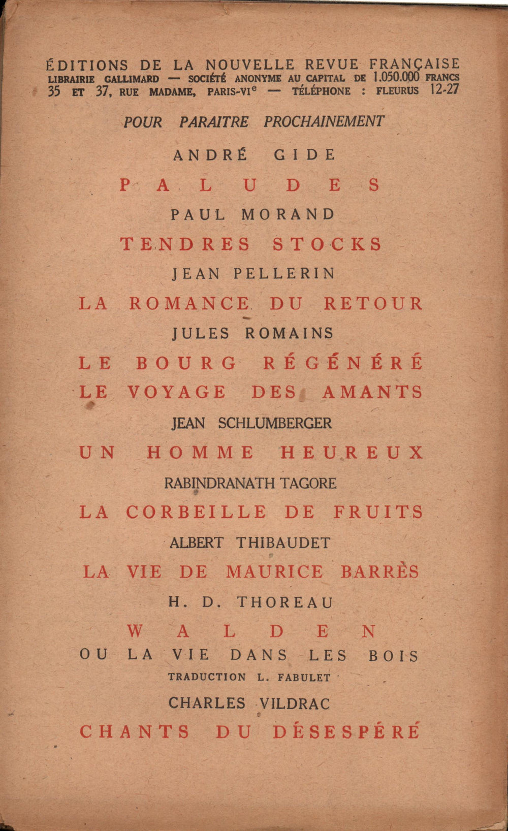 La Nouvelle Revue Française N' 88 (Janvier 1921)