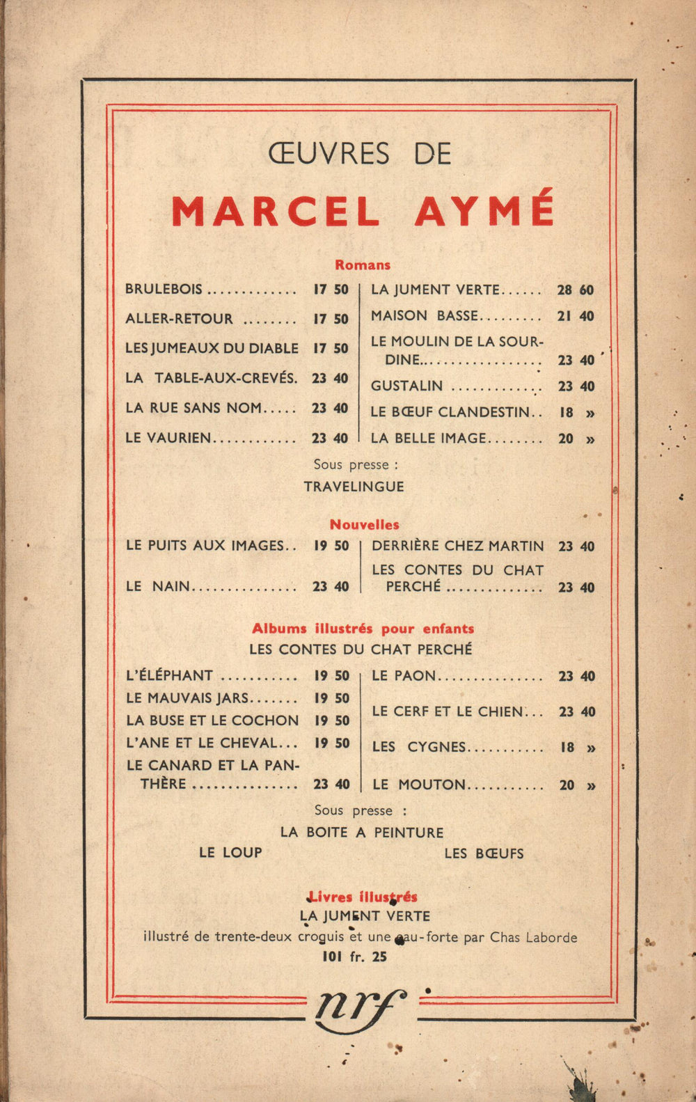 La Nouvelle Revue Française N' 331 (Septembre 1941)