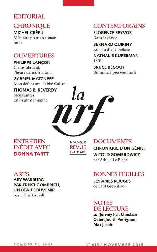 La Nouvelle Revue Française N° 615