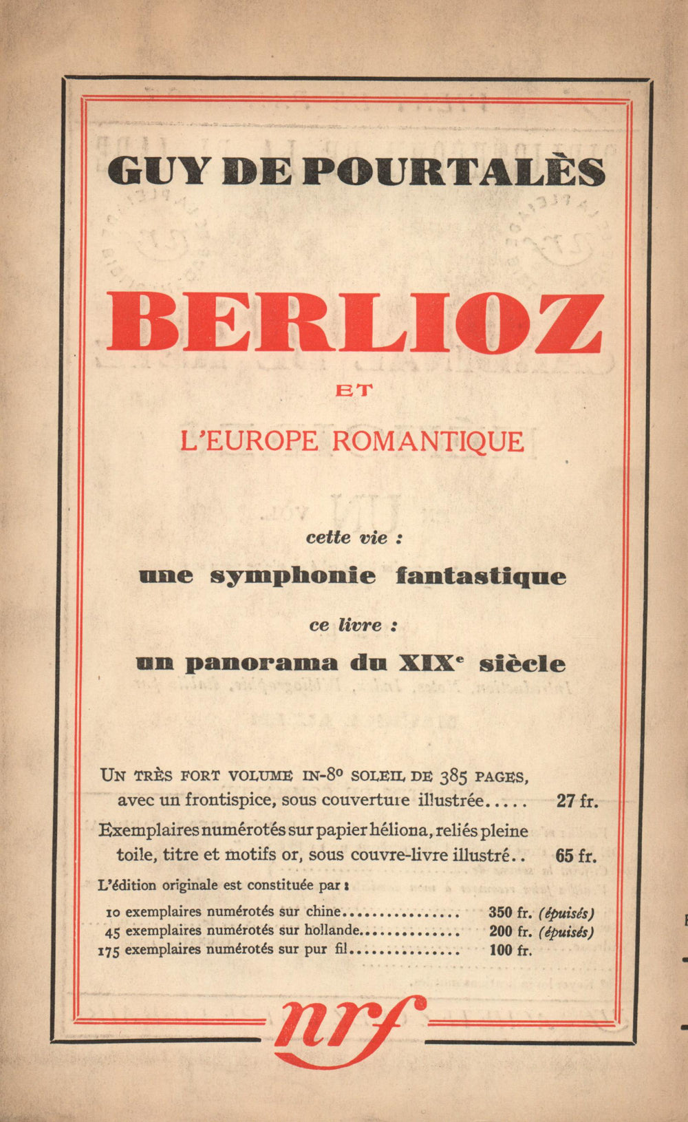 La Nouvelle Revue Française N' 307 (Avril 1939)