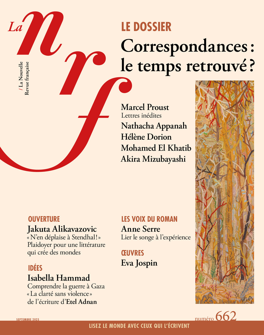 La Nouvelle Revue Française N° 662 (septembre 2025)