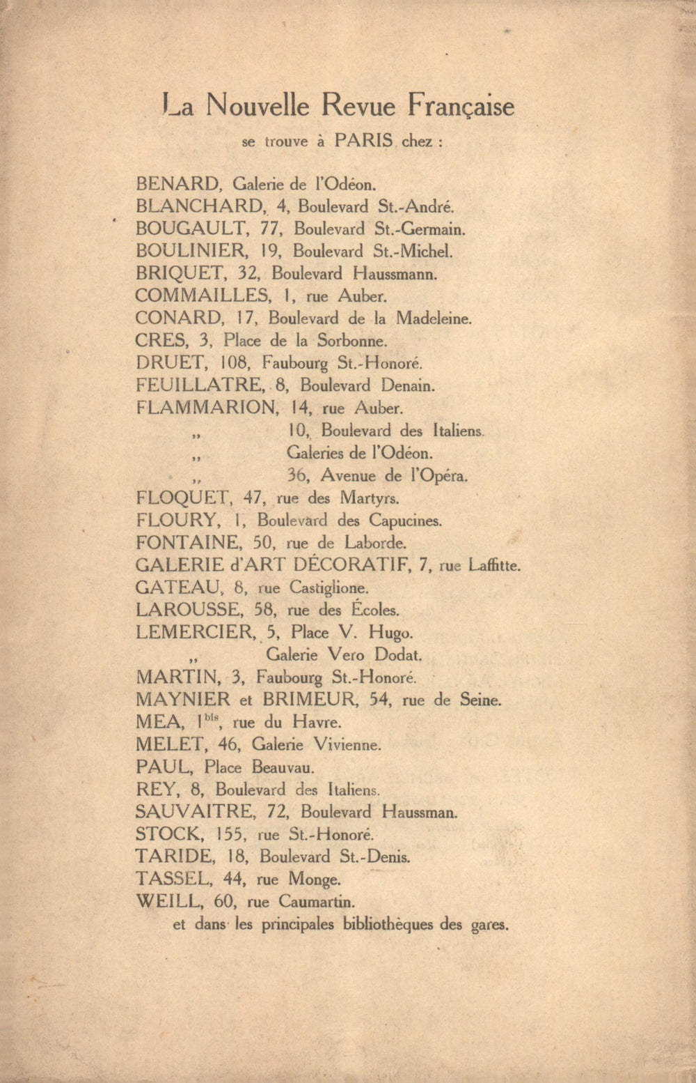 La Nouvelle Revue Française N' 23 (Novembre 1910)