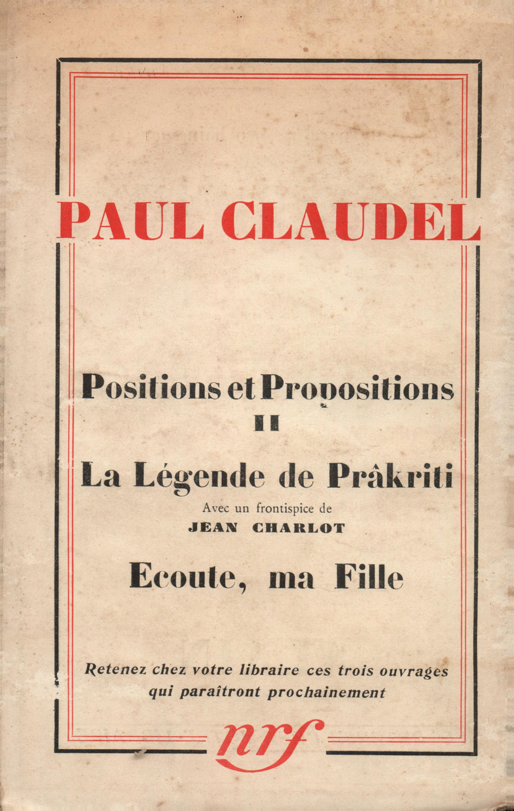 La Nouvelle Revue Française N° 247 (Avril 1934)