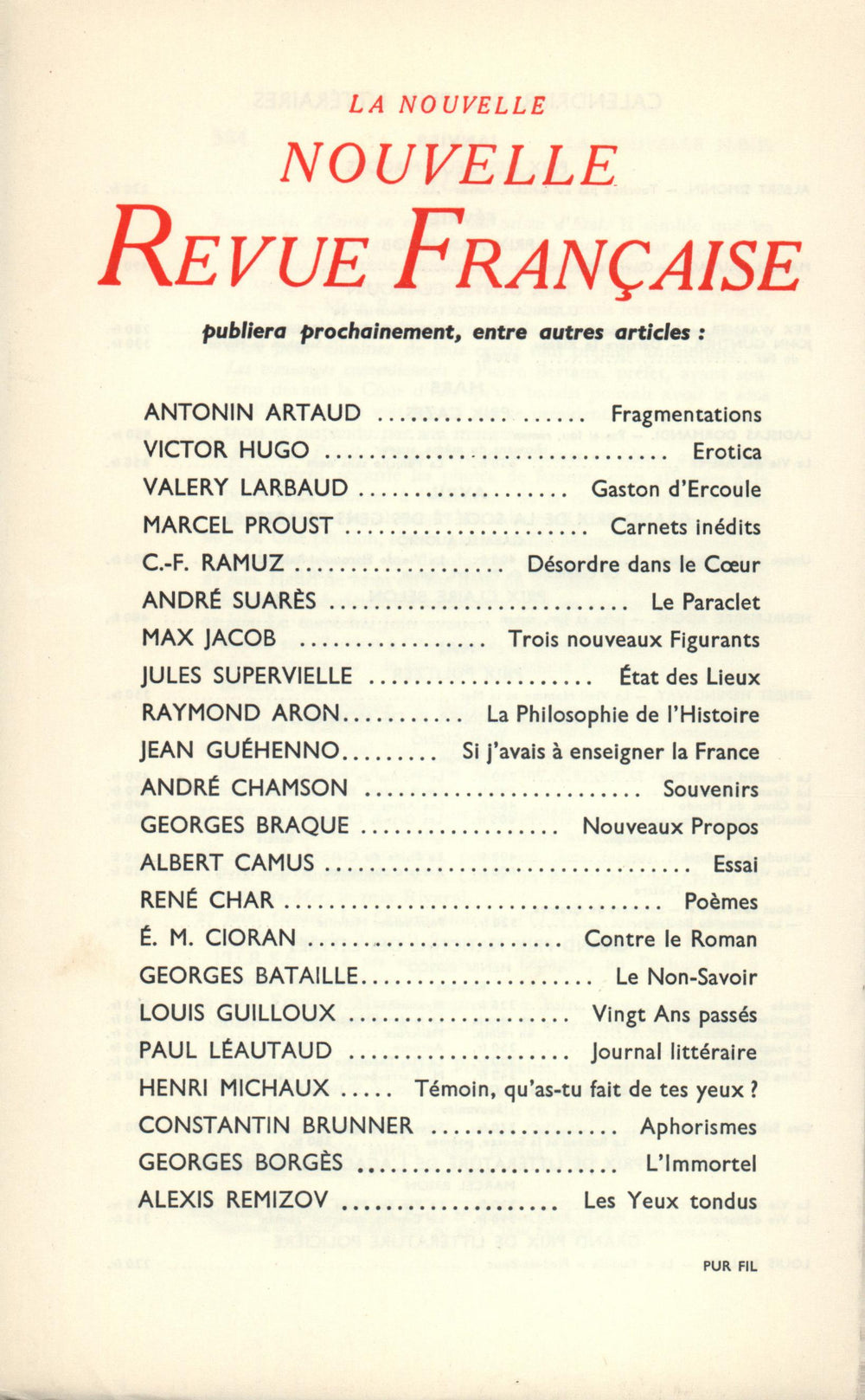 La Nouvelle Nouvelle Revue Française N' 8 (Aoűt 1953)