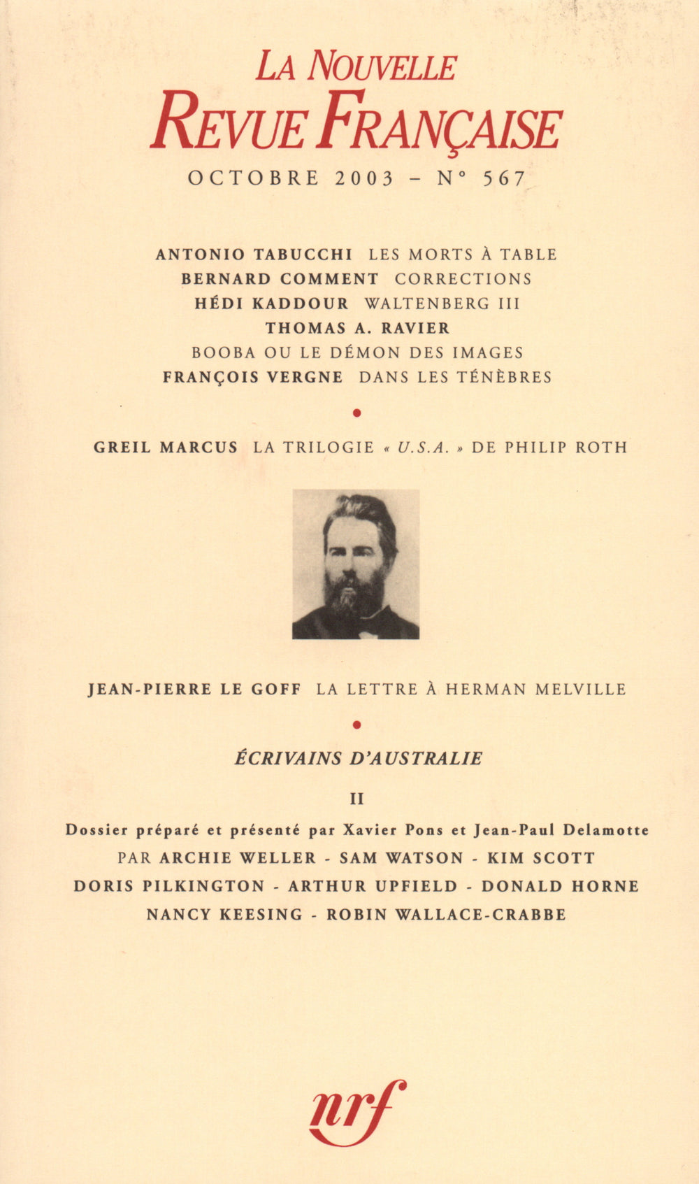 La Nouvelle Revue Française N° 567