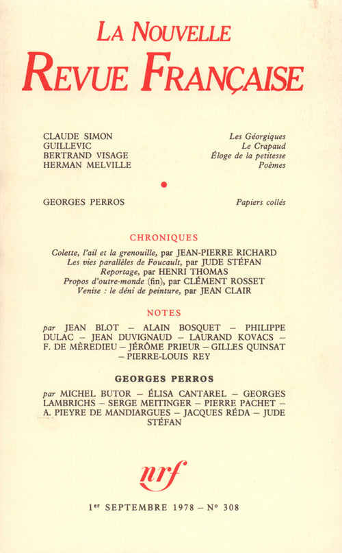 La Nouvelle Revue Française N° 308