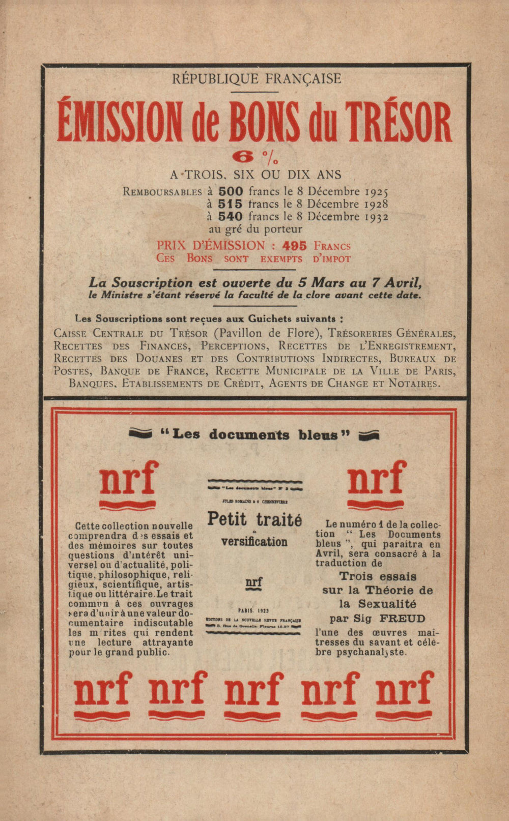 La Nouvelle Revue Française N' 115 (Avril 1923)