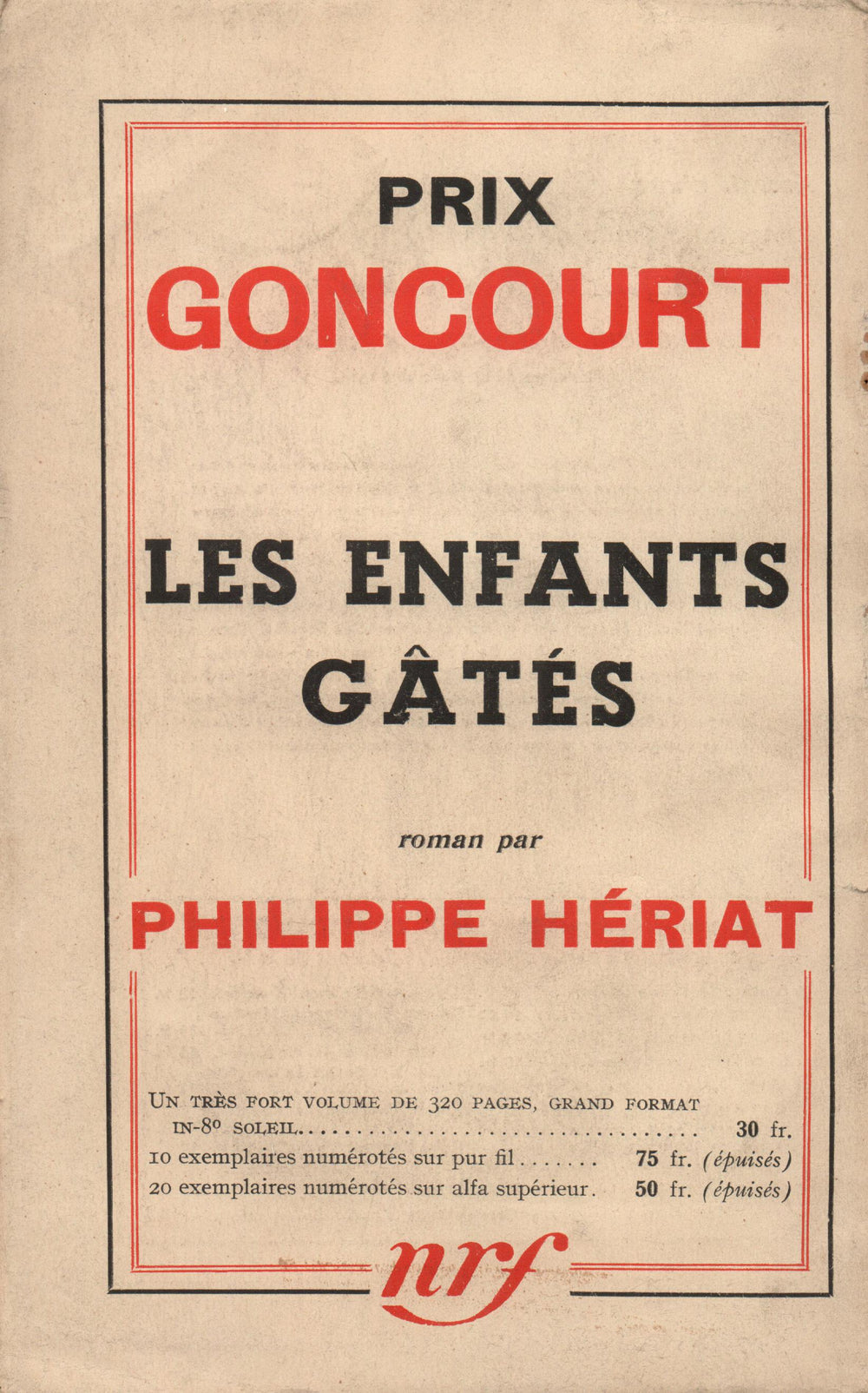 La Nouvelle Revue Française N' 316 (Janvier 1940)