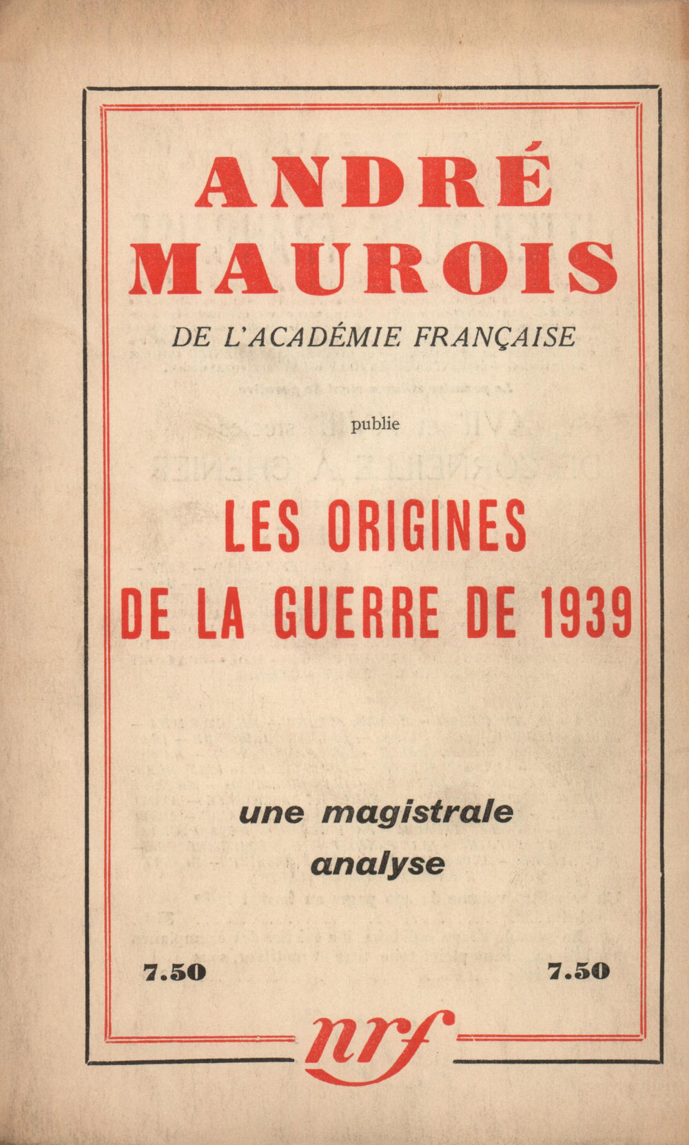 La Nouvelle Revue Française N' 315 (Décembre 1939)