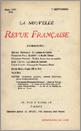 La Nouvelle Revue Française N' 8 (Septembre 1909)