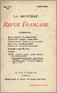 La Nouvelle Revue Française N' 8 (Septembre 1909)
