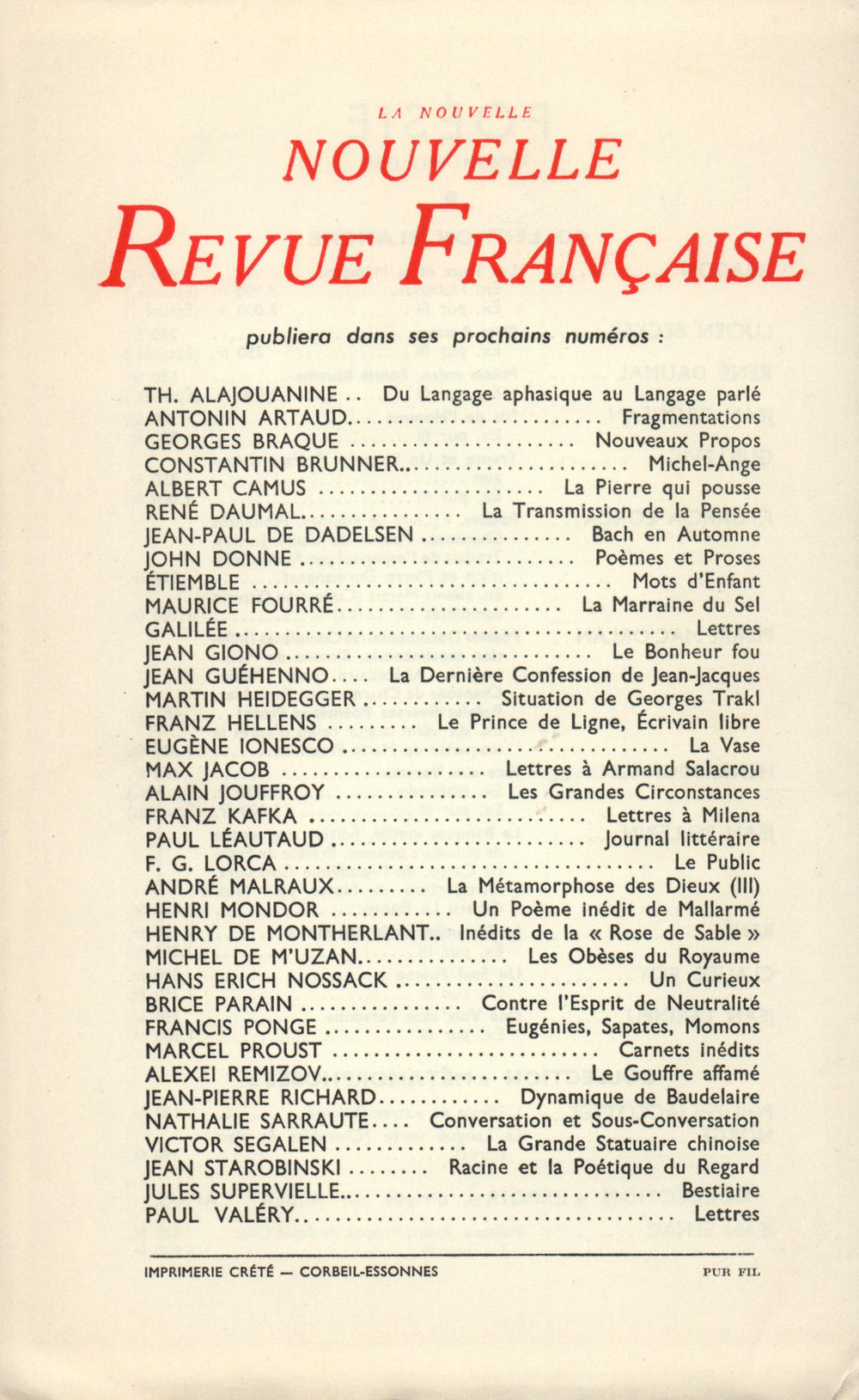 La Nouvelle Nouvelle Revue Française N' 32 (Aoűt 1955)
