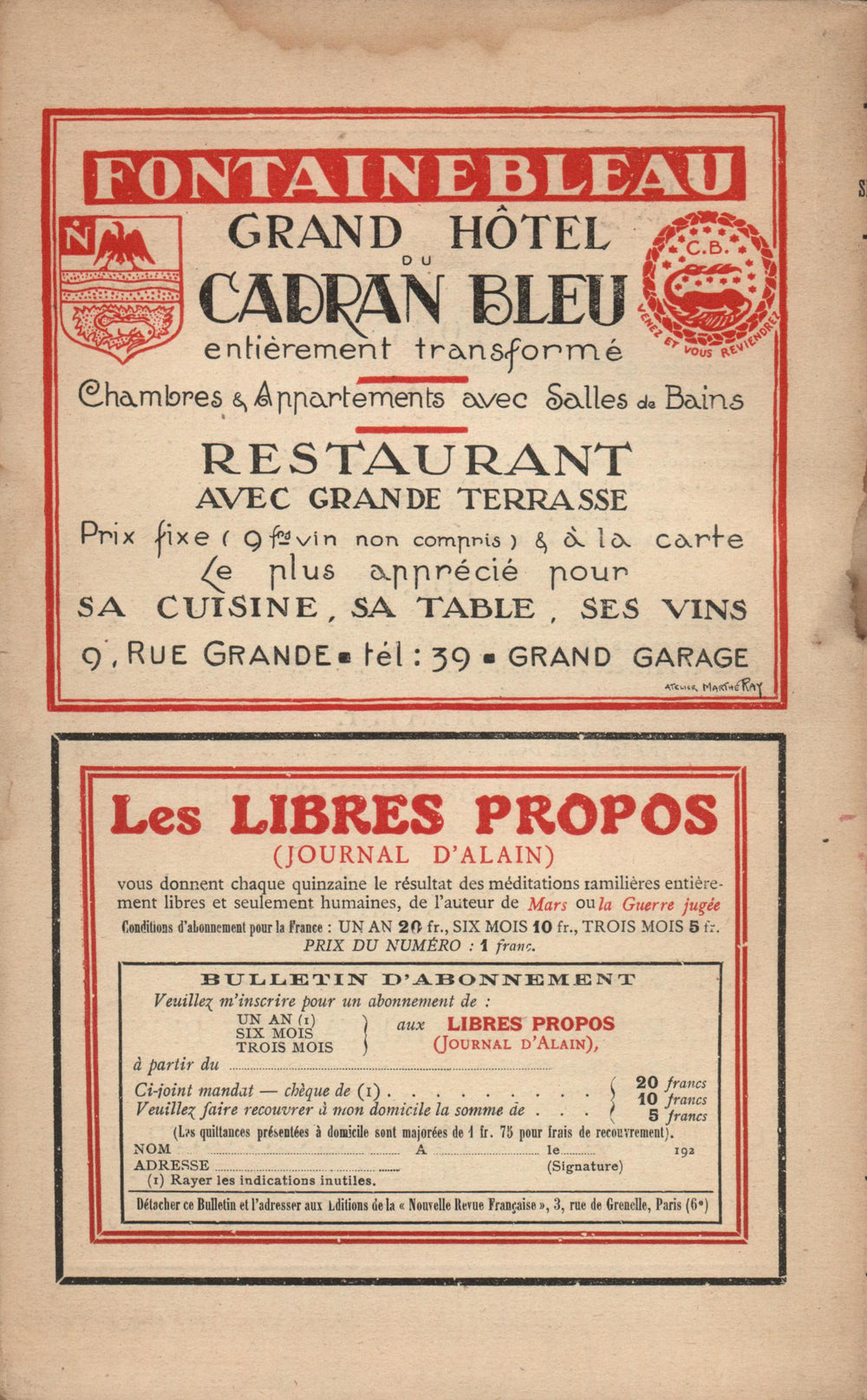 La Nouvelle Revue Française N' 120 (Septembre 1923)