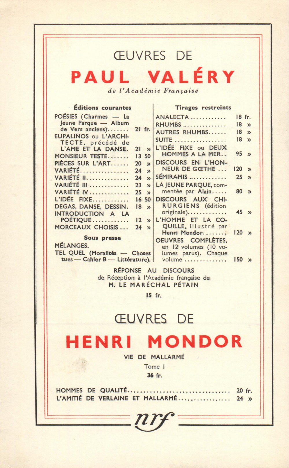 La Nouvelle Revue Française N' 327 (Mai 1941)