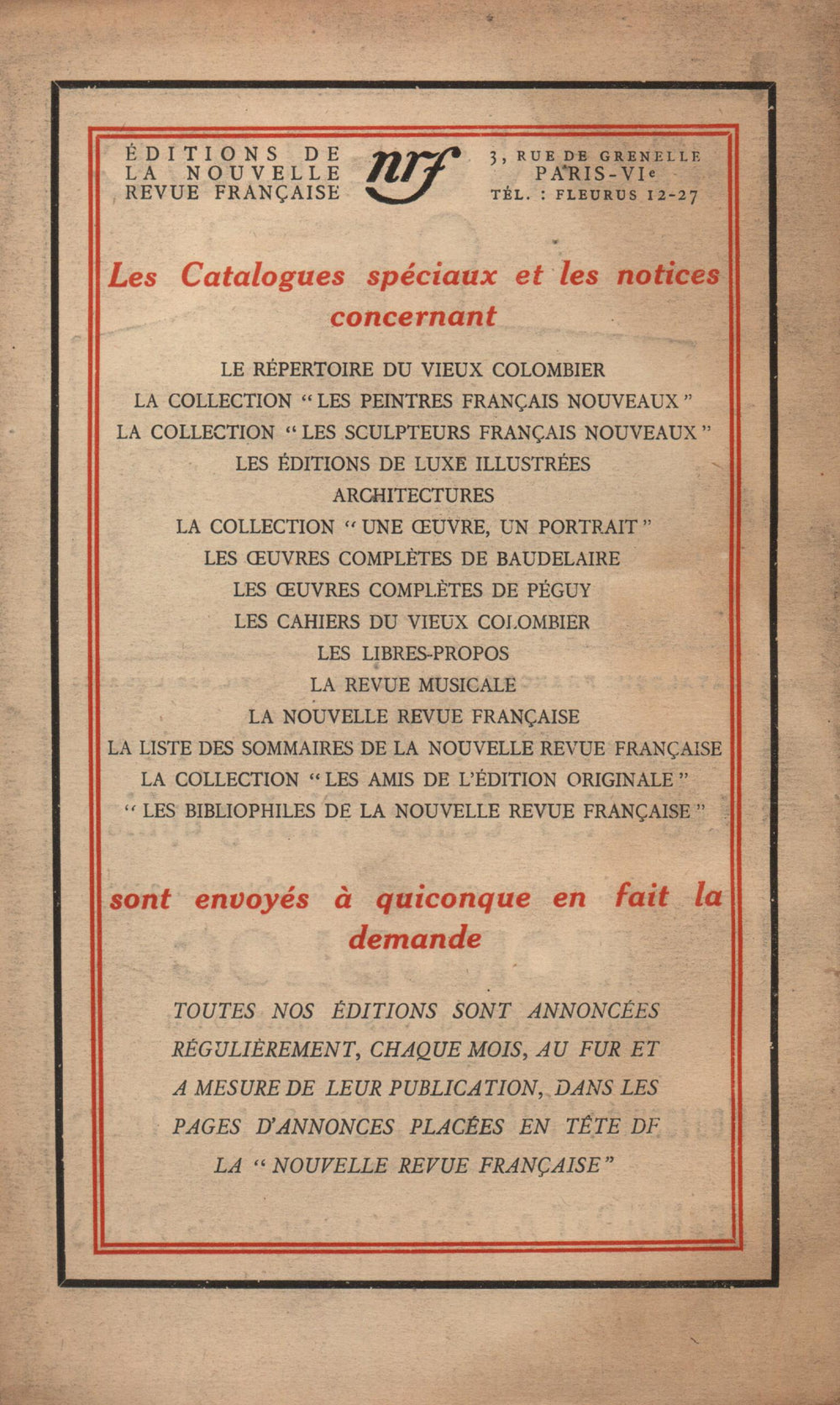 La Nouvelle Revue Française N' 114 (Mars 1923)