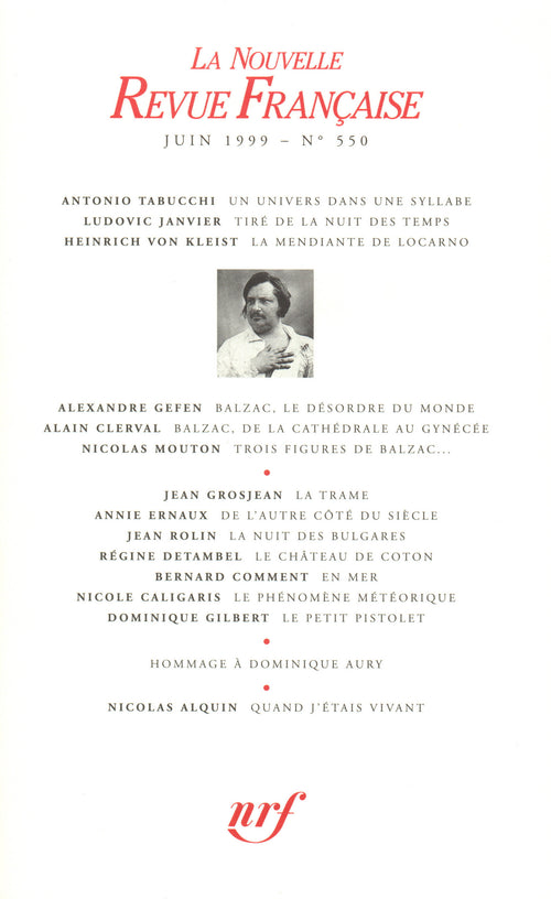 La Nouvelle Revue Française N° 550