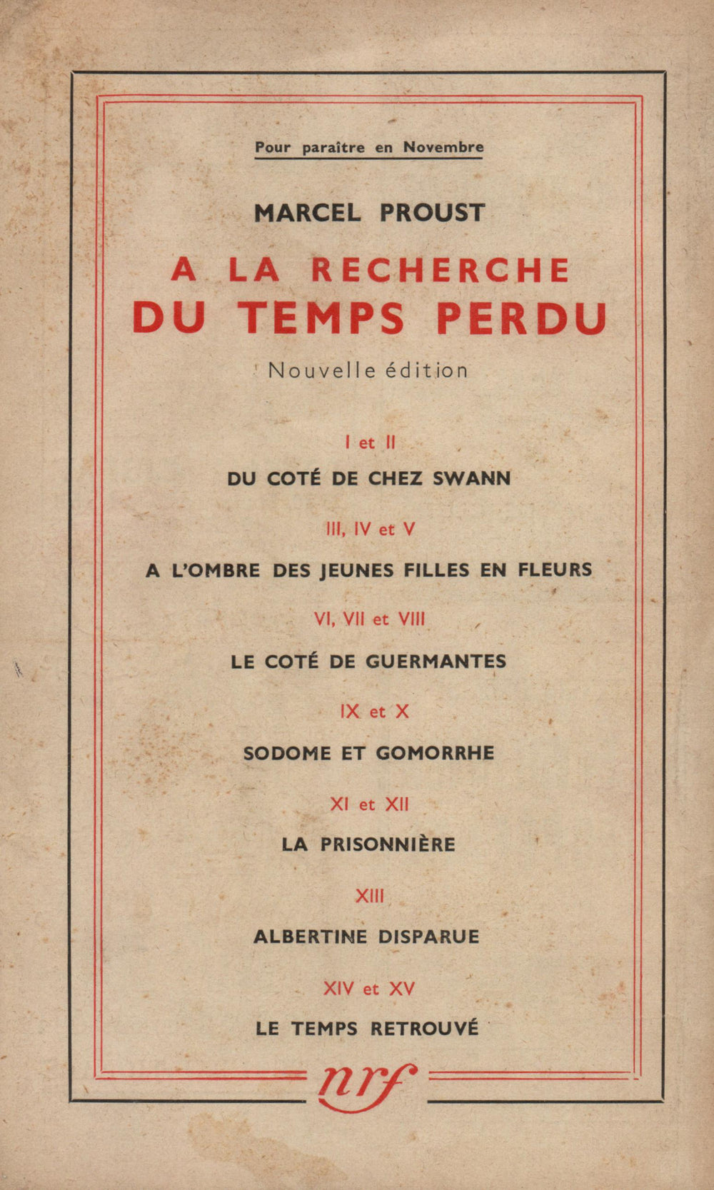 La Nouvelle Revue Française N' 345 (Novembre 1942)