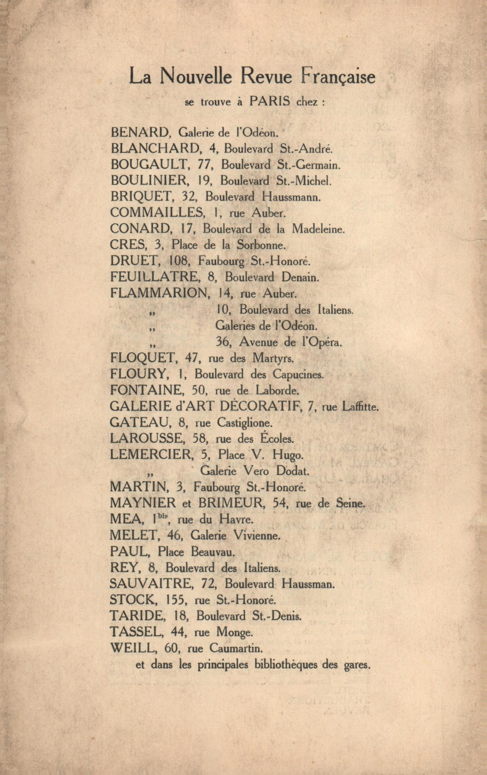 La Nouvelle Revue Française N' 30 (Juin 1911)