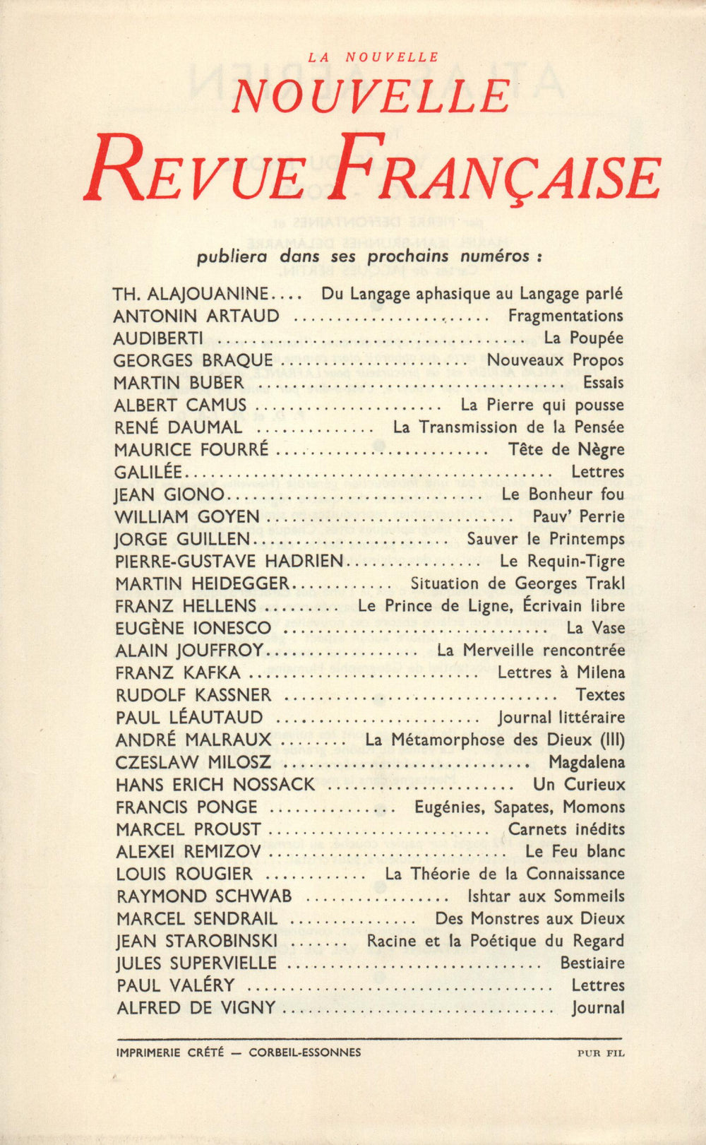 La Nouvelle Nouvelle Revue Française N' 38 (Février 1956)