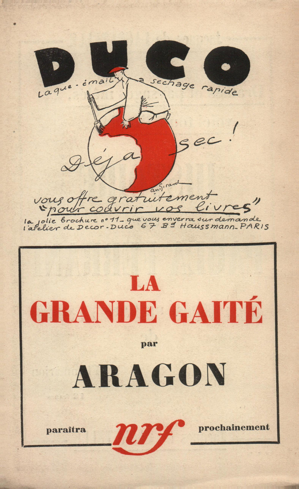 La Nouvelle Revue Française N' 191 (Aoűt 1929)